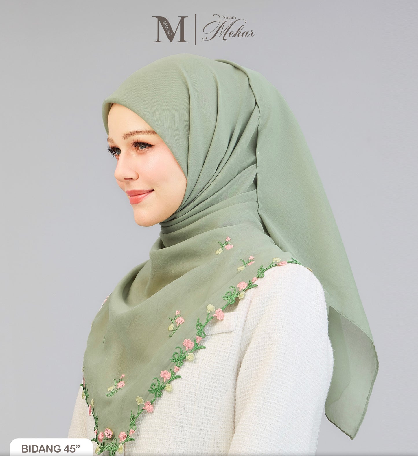 Sulam Mekar in Dusty Green 45”