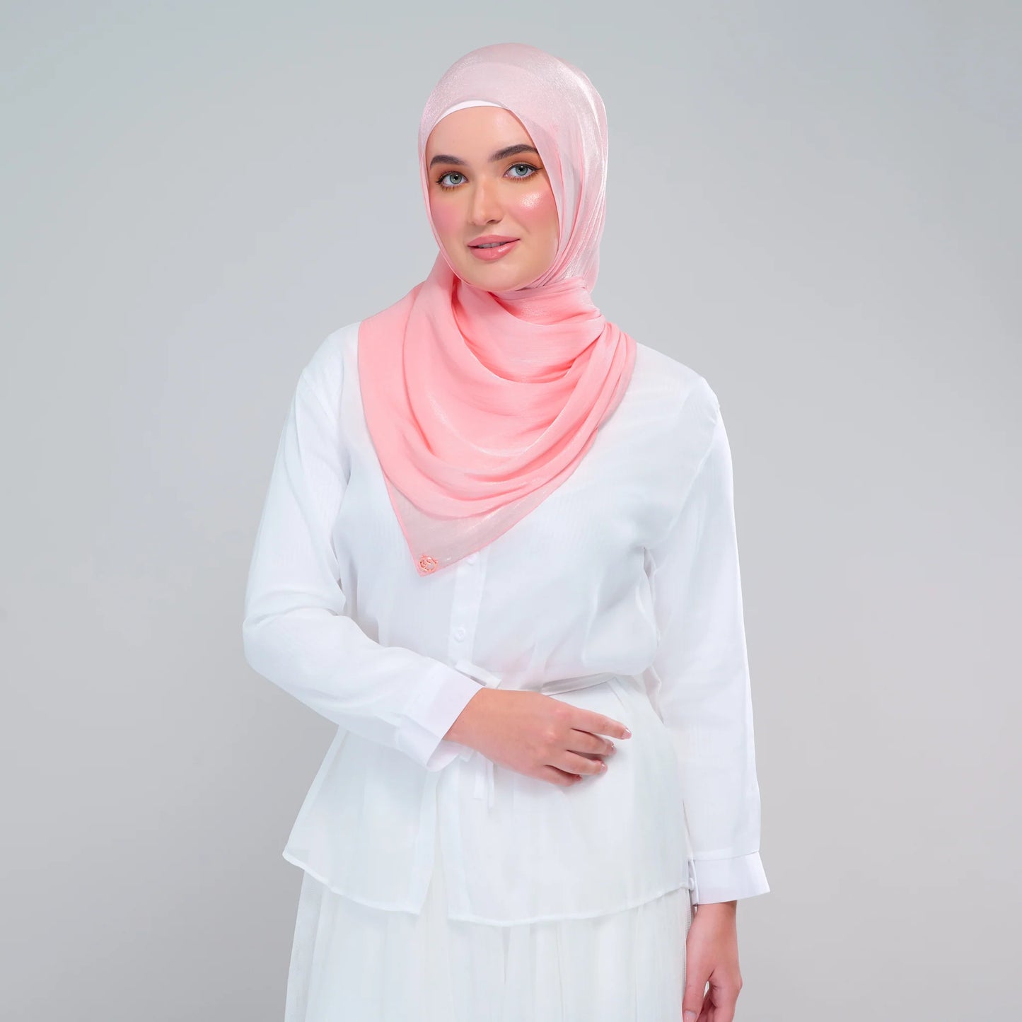 ‘NEW’ Raia Shawl | Ironless Shimmer in French Pink