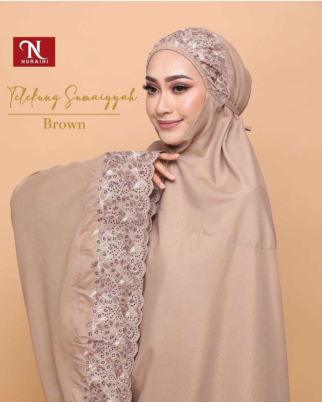 Telekung Sumaiyyah in Brown