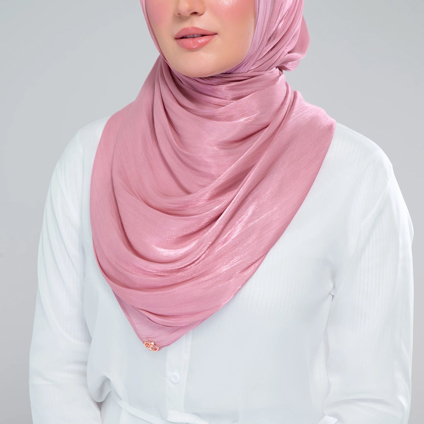 ‘NEW’ Raia Shawl | Ironless Shimmer in Dusty Rose