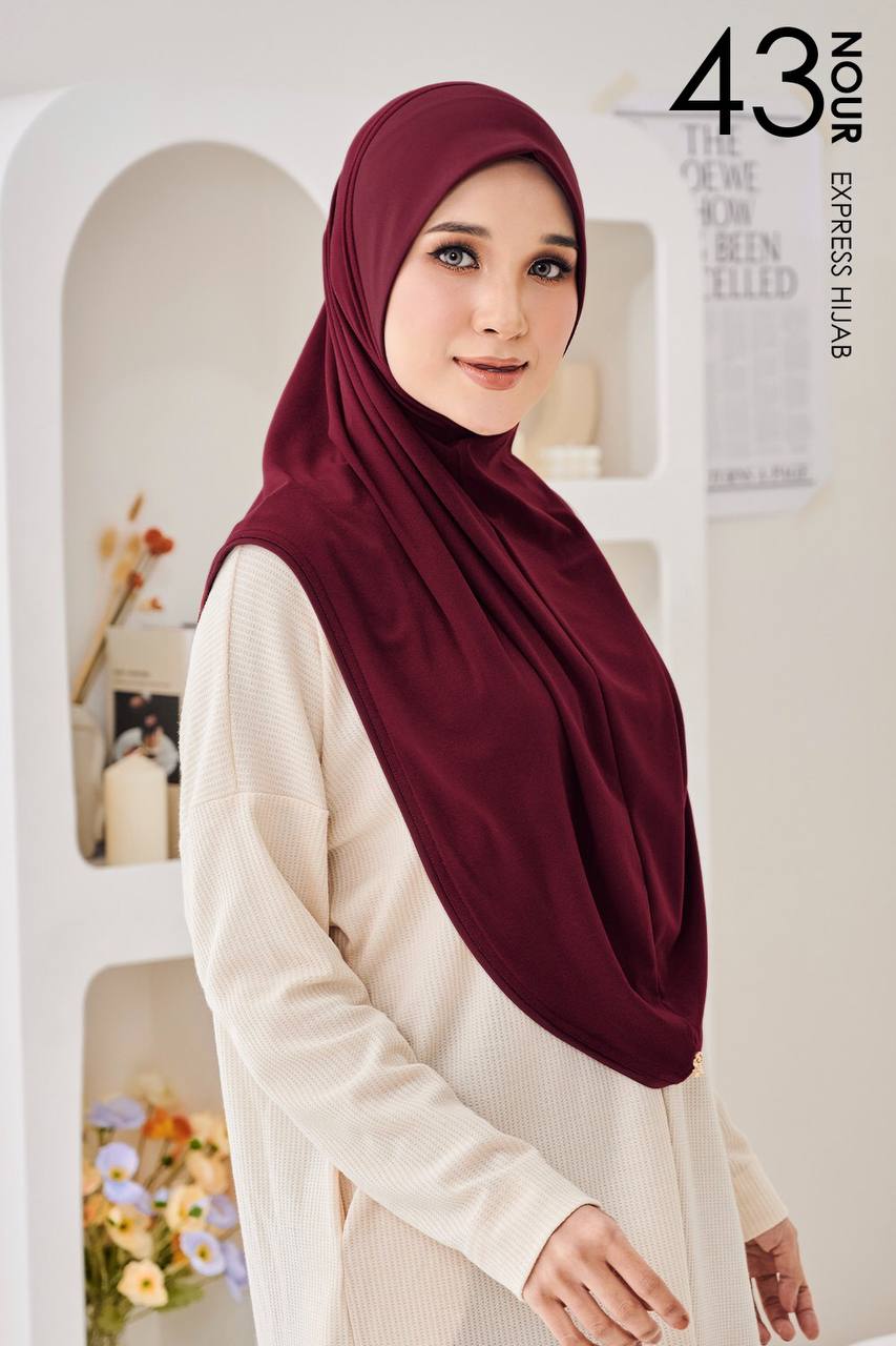 Nour Express Hijab in Maroon