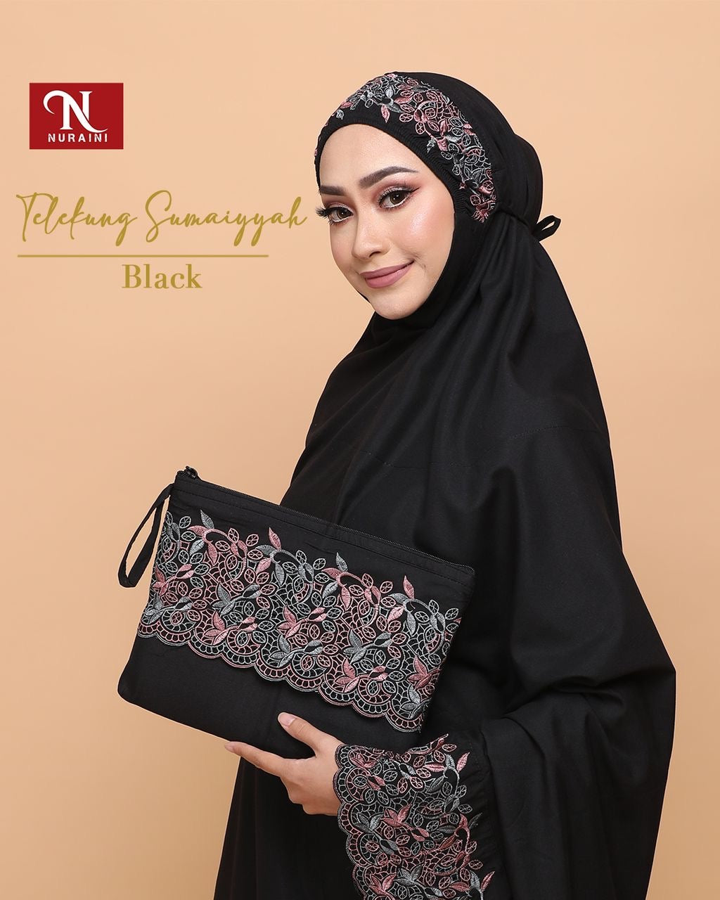 Telekung Sumaiyyah in Black