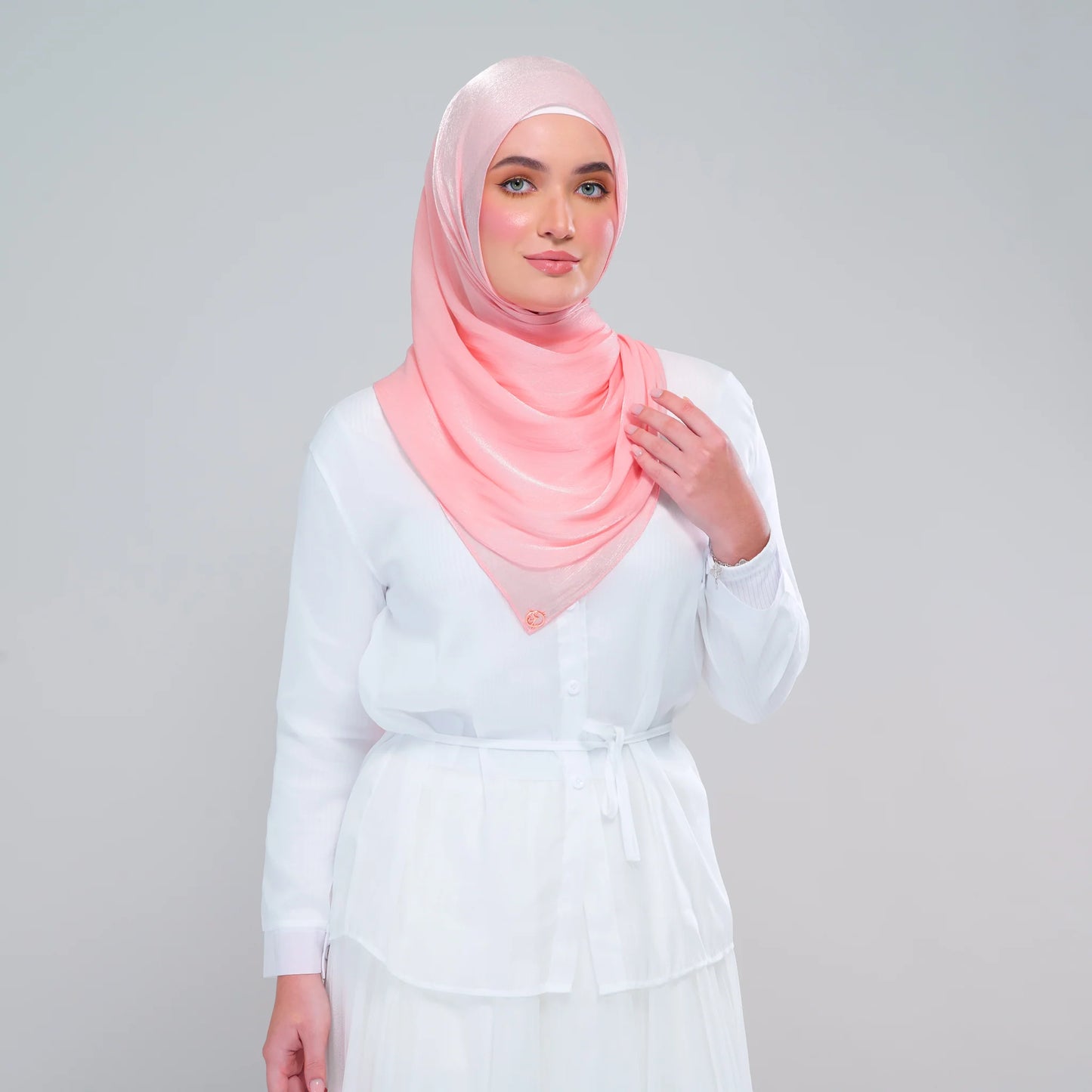 ‘NEW’ Raia Shawl | Ironless Shimmer in French Pink