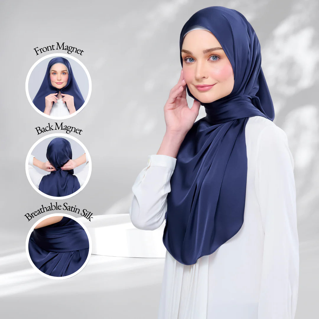 Instant Tag & Go | Satin Silk in Deep Blue