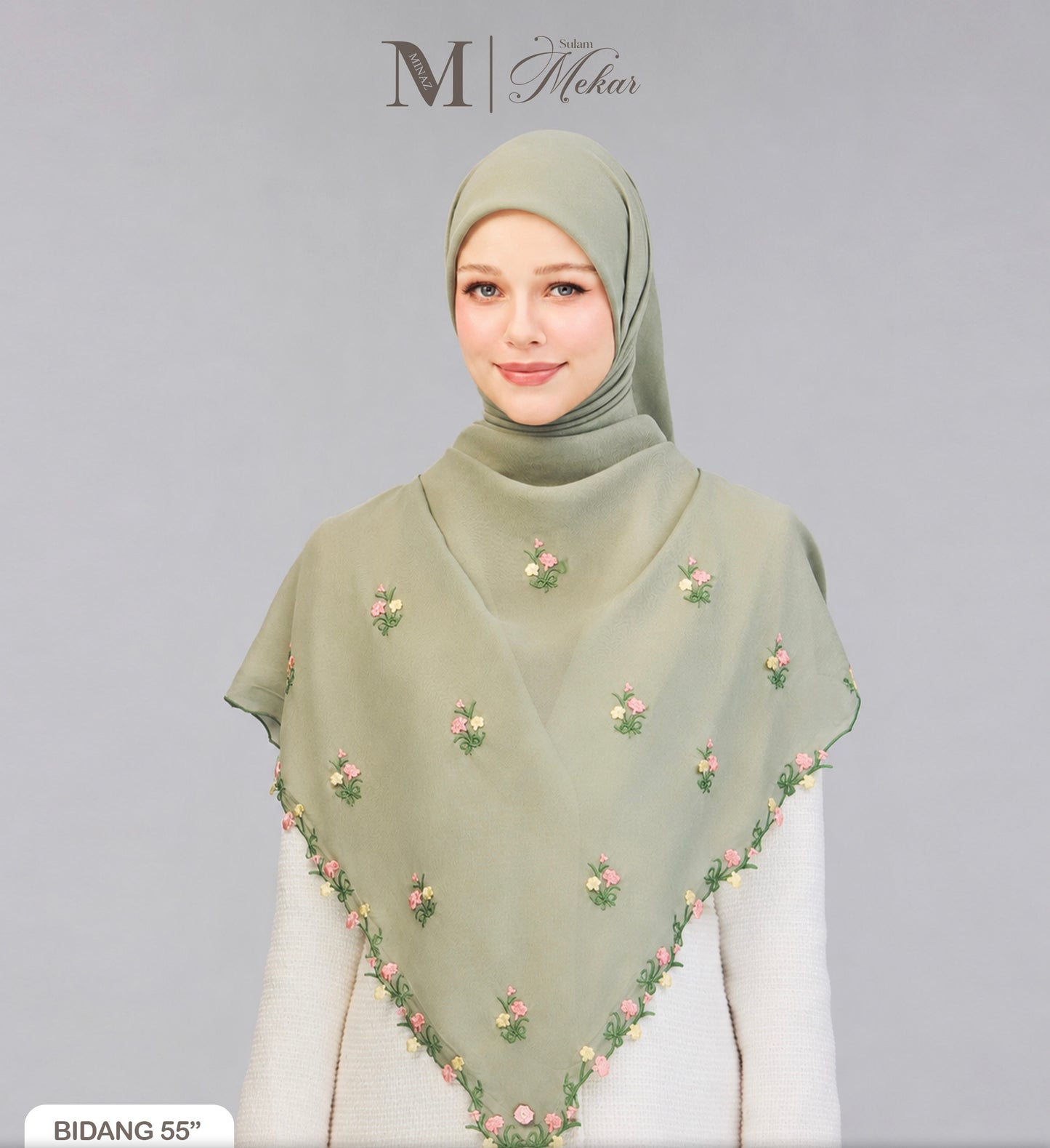 Sulam Mekar in Dusty Green 55”