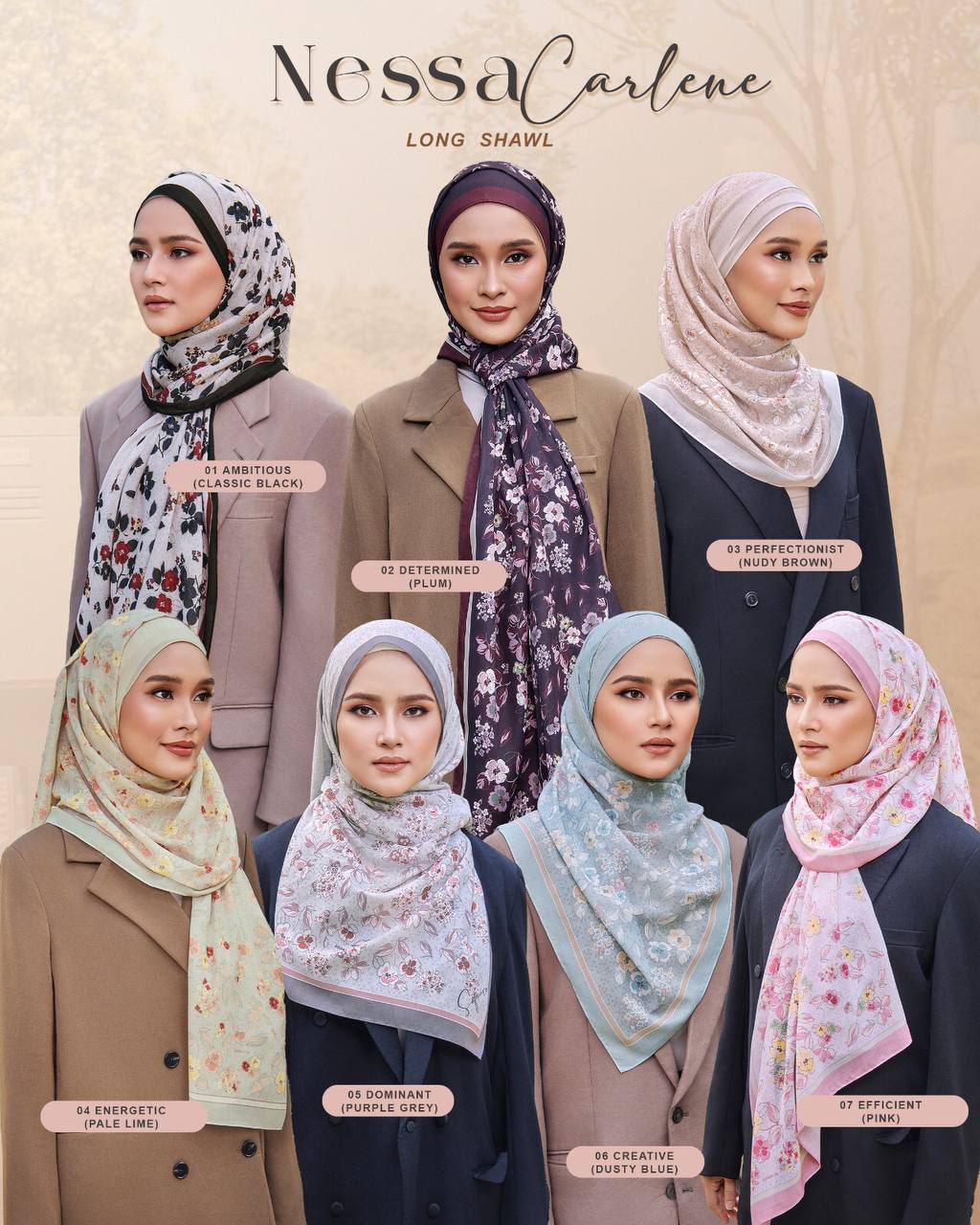 Nessa Carlene in Creative Dusty Blue (Shawl)