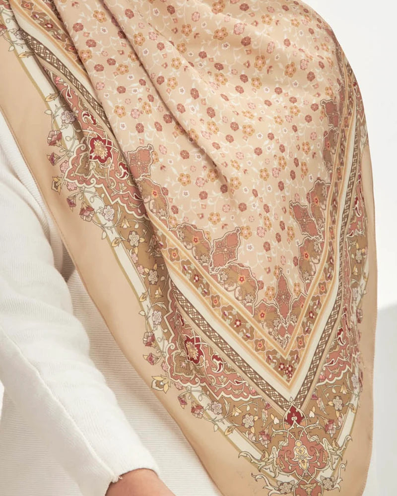 Tahzeeb in Bayj Wheat Chiffon Shawl