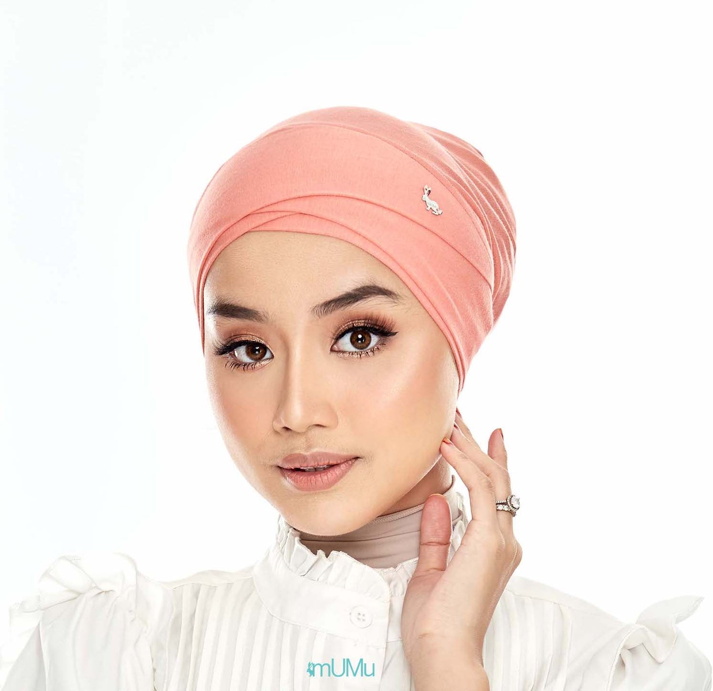 Criss Cross Snow Cap in Coral