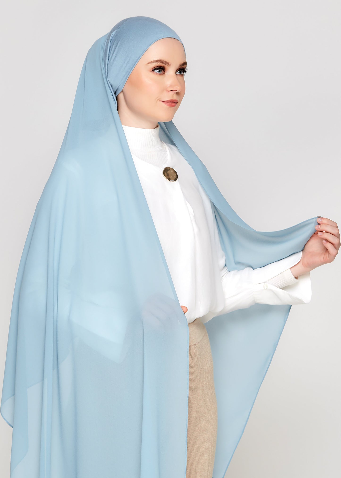 Chiffon Gabana in Maya Blue