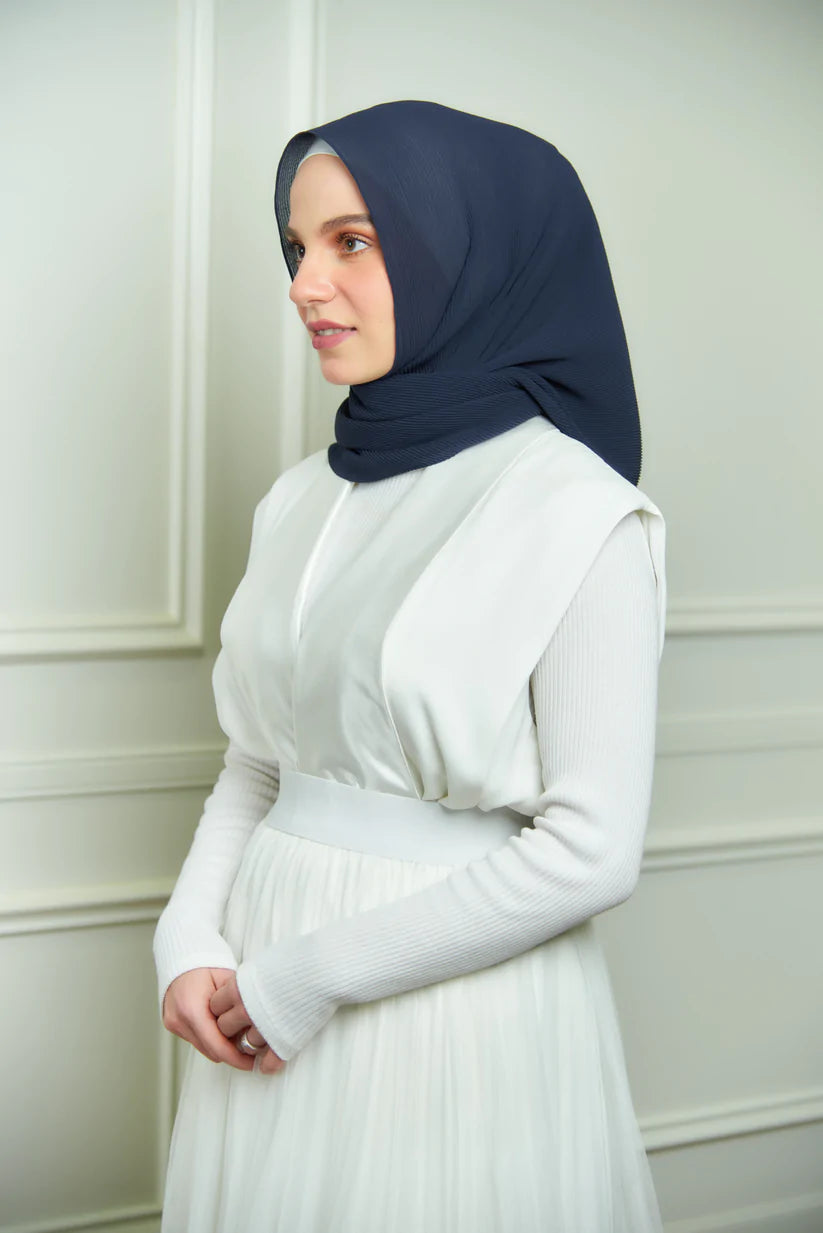 Bawal Pleats in Midnight Blue (As-Is)