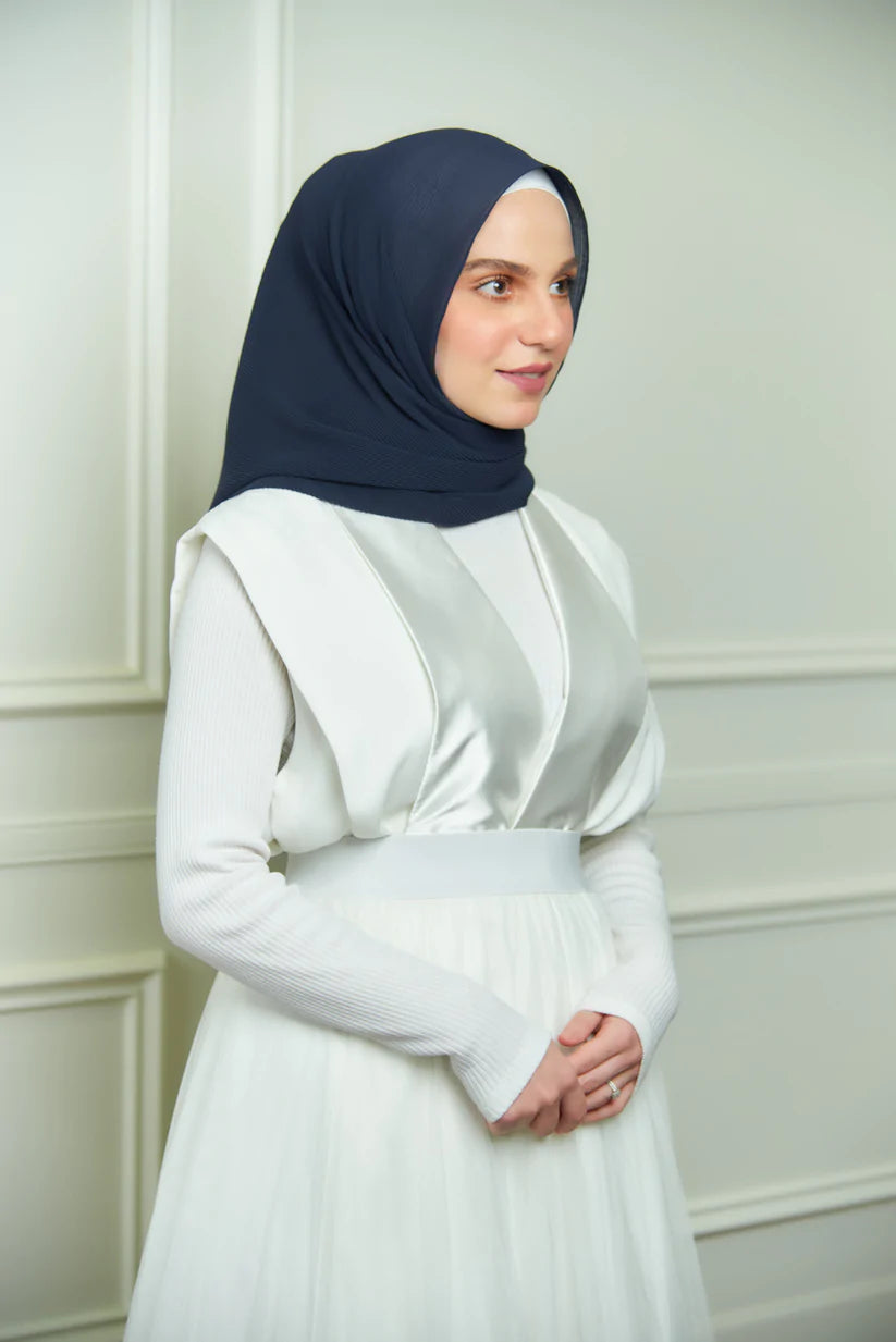 Bawal Pleats in Midnight Blue (As-Is)