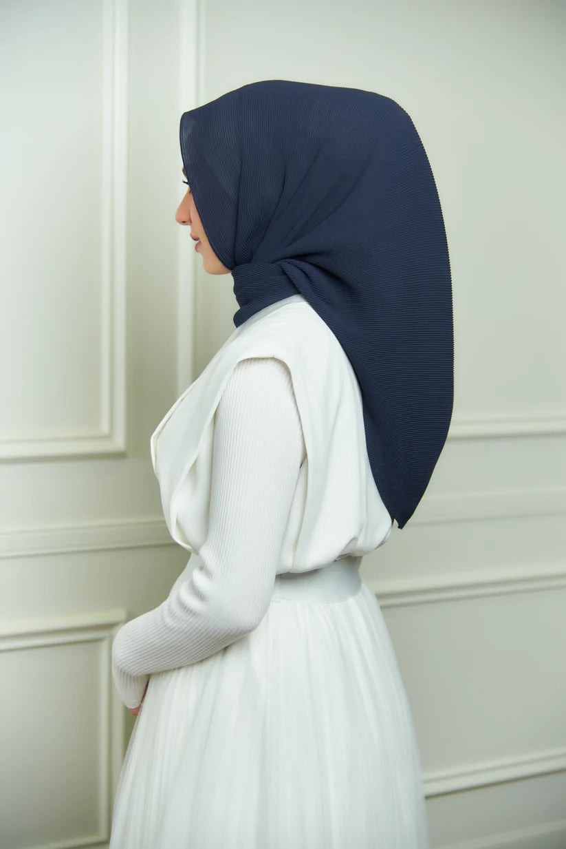 Bawal Pleats in Midnight Blue (As-Is)