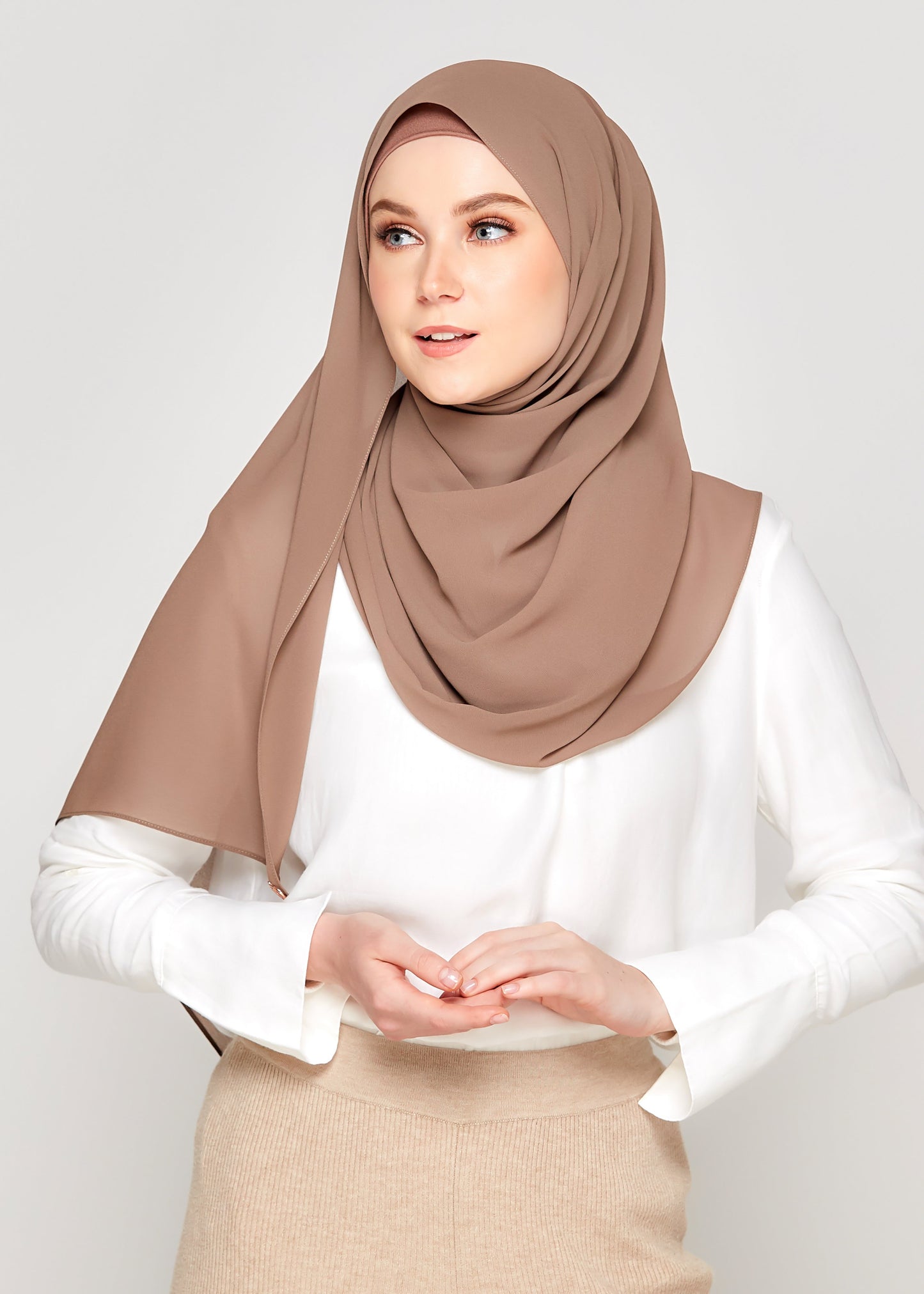 Chiffon Gabana in Mocha Taupe