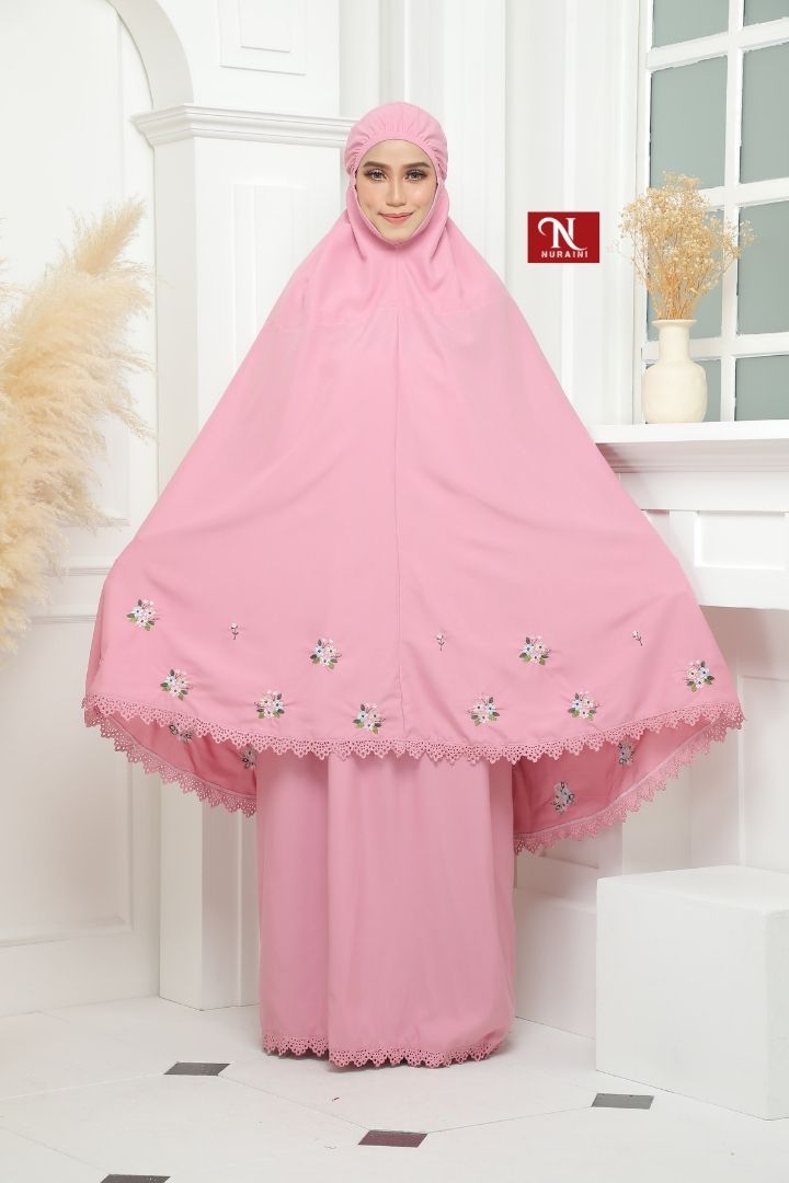 Telekung Qaisara in Pink