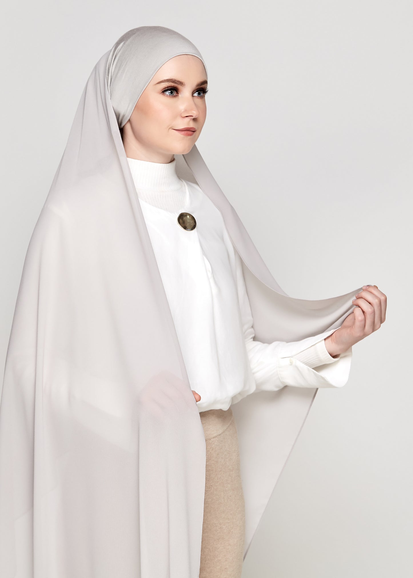 Chiffon Gabana in Platinum Grey