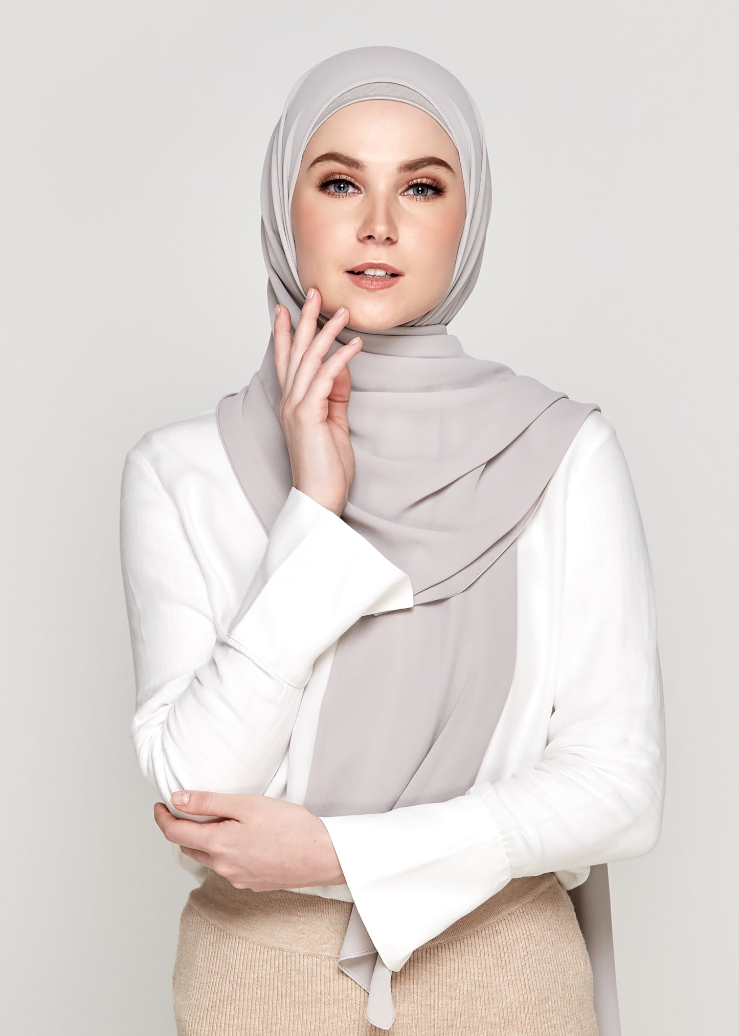 Chiffon Gabana in Platinum Grey
