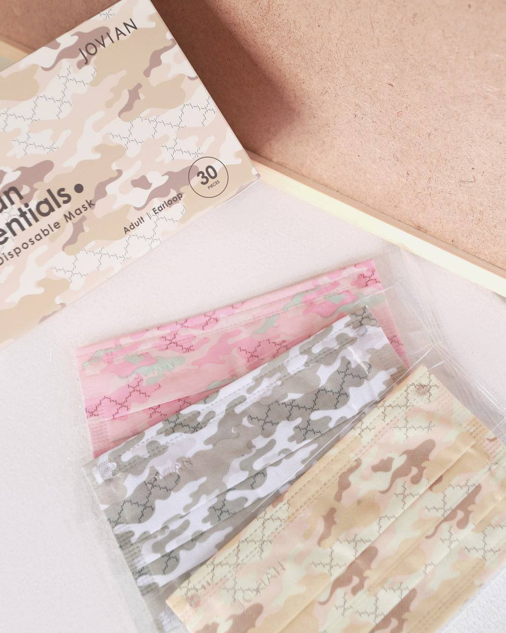 Earloop 3-Ply Mask in Camo Pastel