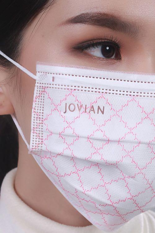 Earloop 3-Ply Mask in White Pink