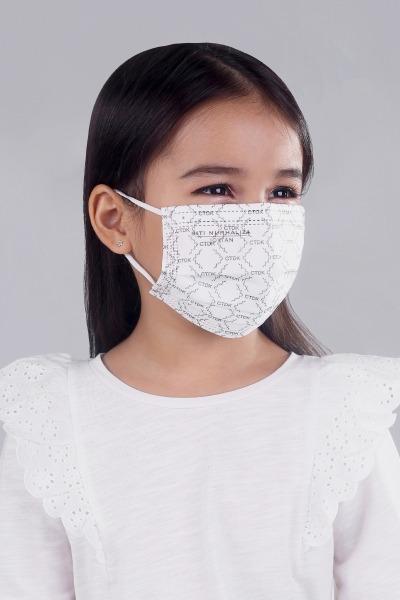 Jovian x Siti Nurhaliza | Earloop 3-Ply Mask in Monogram White for Kids