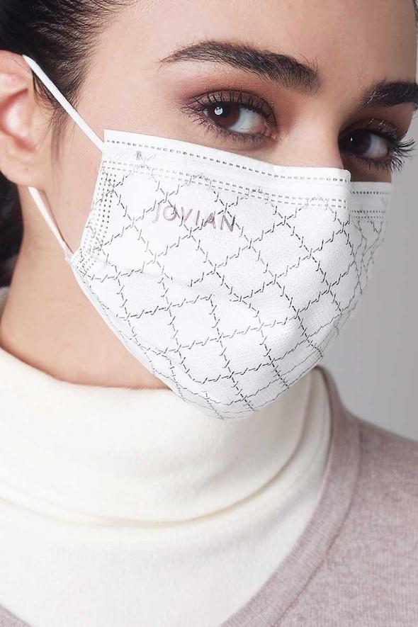 Earloop 3-Ply Mask in White Monogram