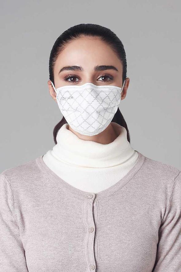 Earloop 3-Ply Mask in White Monogram