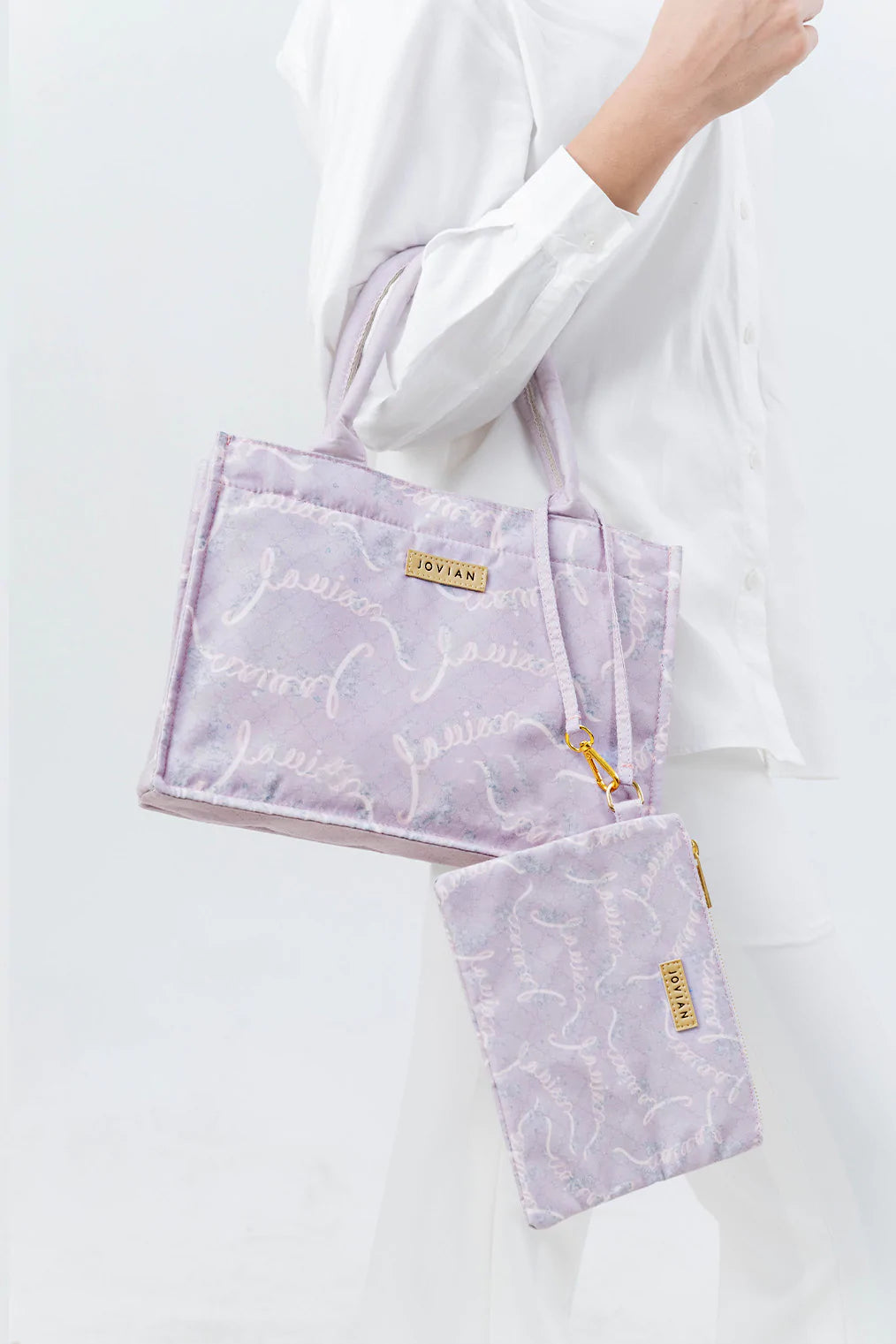 Printed Mini Tote Bag Petite Ribbon in Dusty Pink