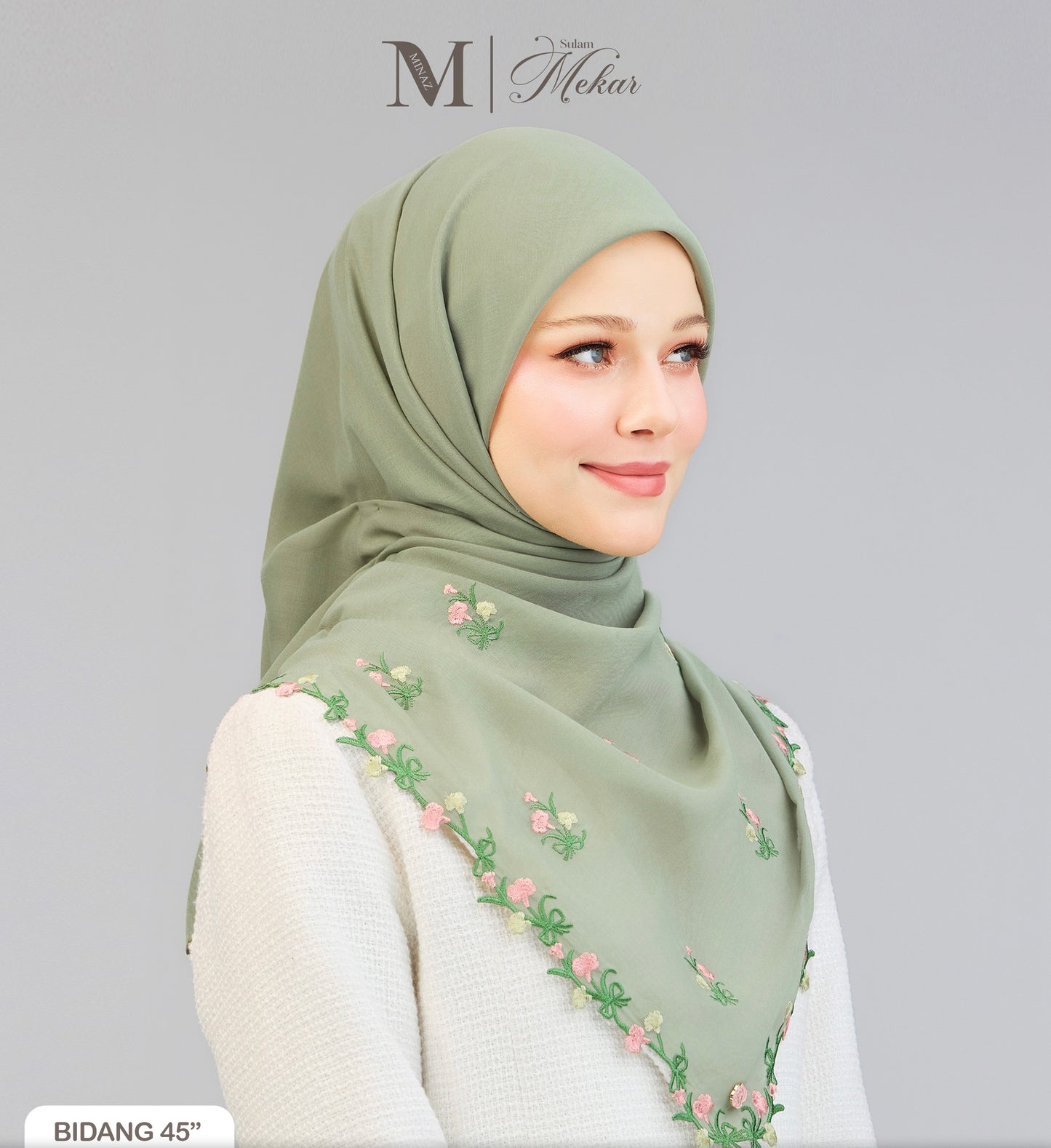 Sulam Mekar in Dusty Green 45”