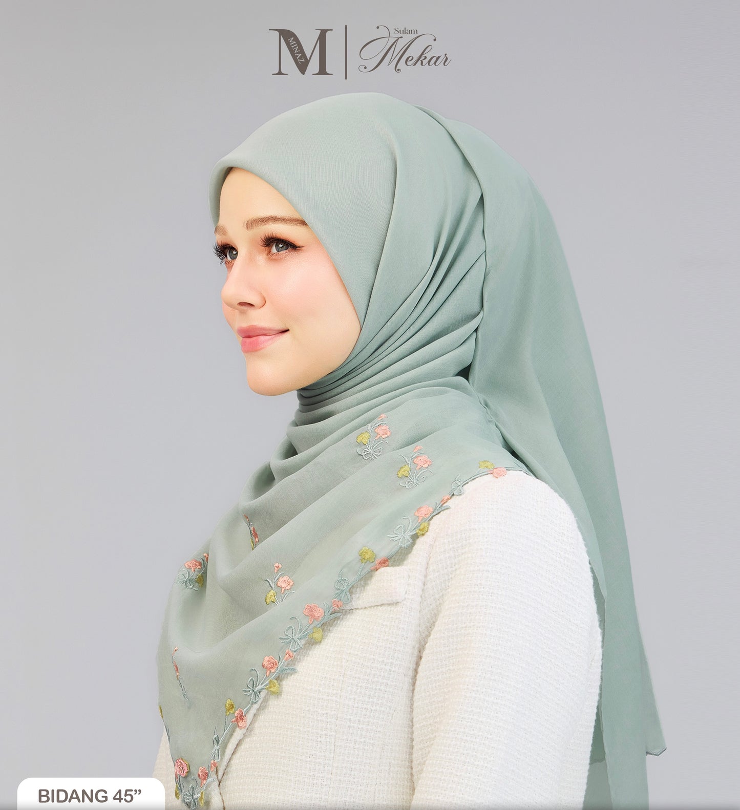 Sulam Mekar in Mint Blue 45”
