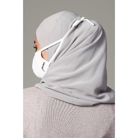 Jovian Lace Ribbon Series Hijab Mask in Off White