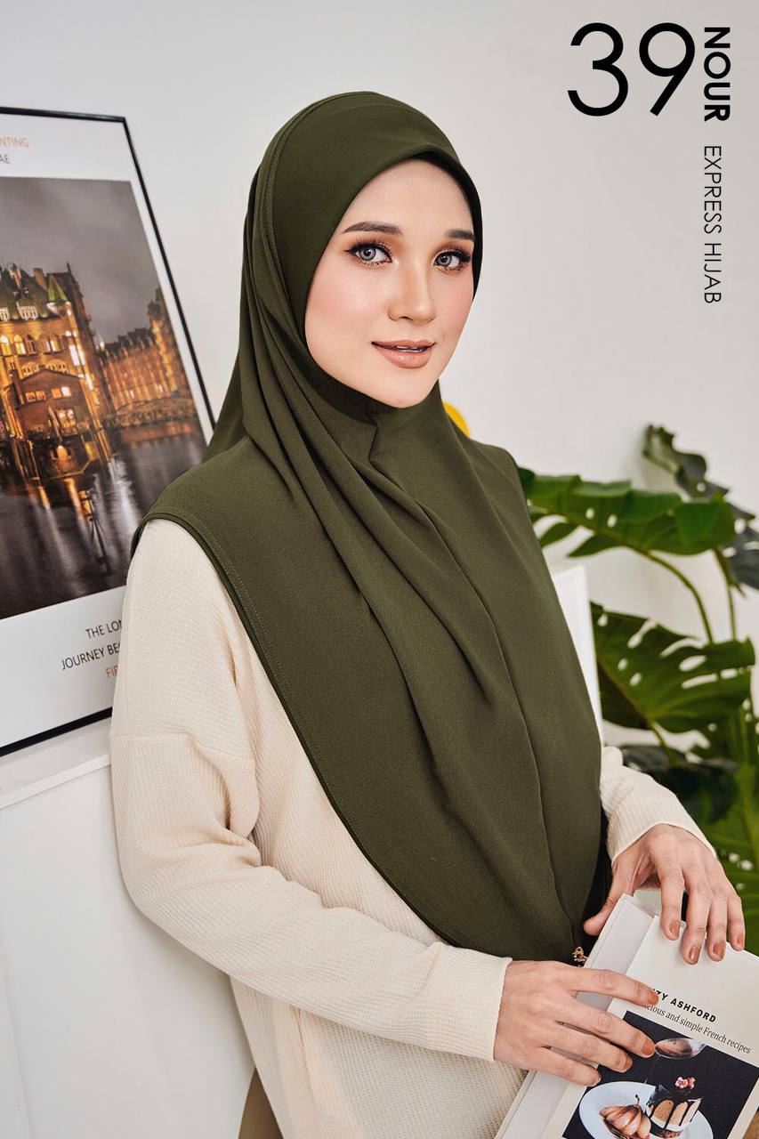 Nour Express Hijab in Seaweed Green