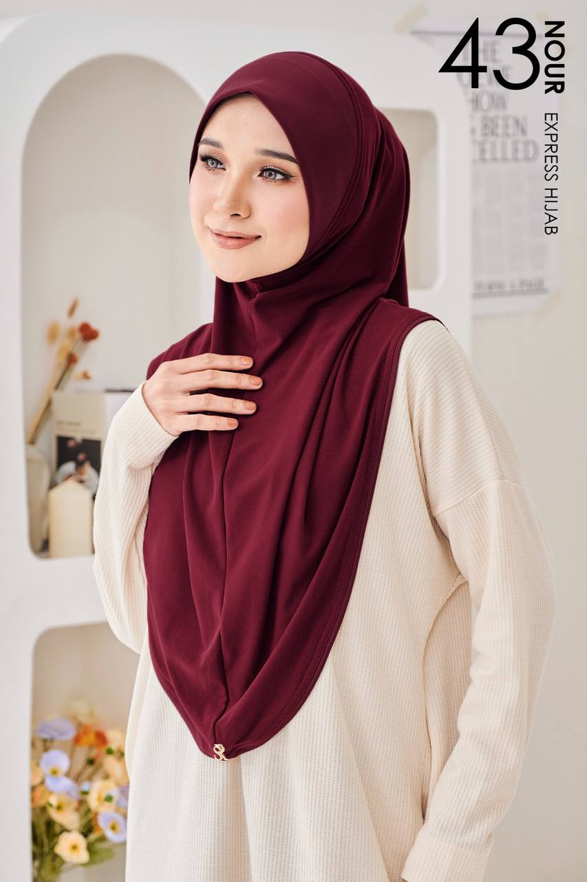 Nour Express Hijab in Maroon