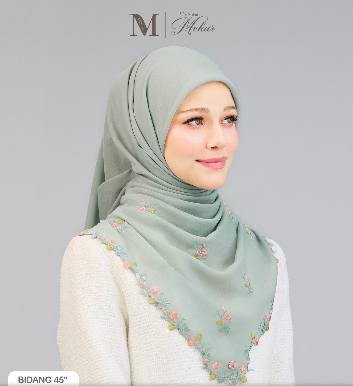 Sulam Mekar in Mint Blue 45”