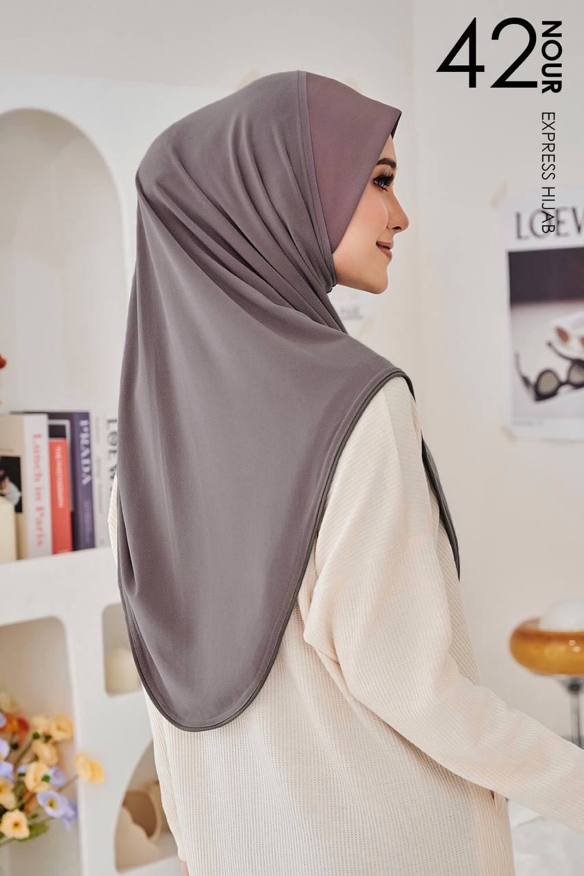 Nour Express Hijab in Purple Grey
