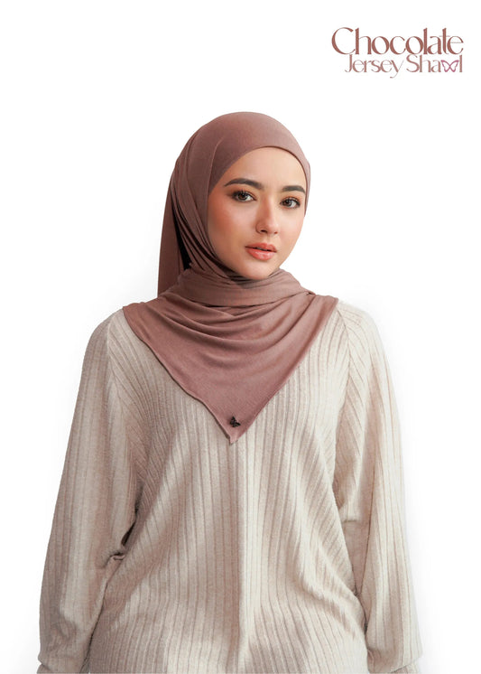 Jersey Essential Shawl in Chocolate