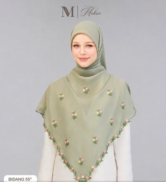 Sulam Mekar in Dusty Green 55”