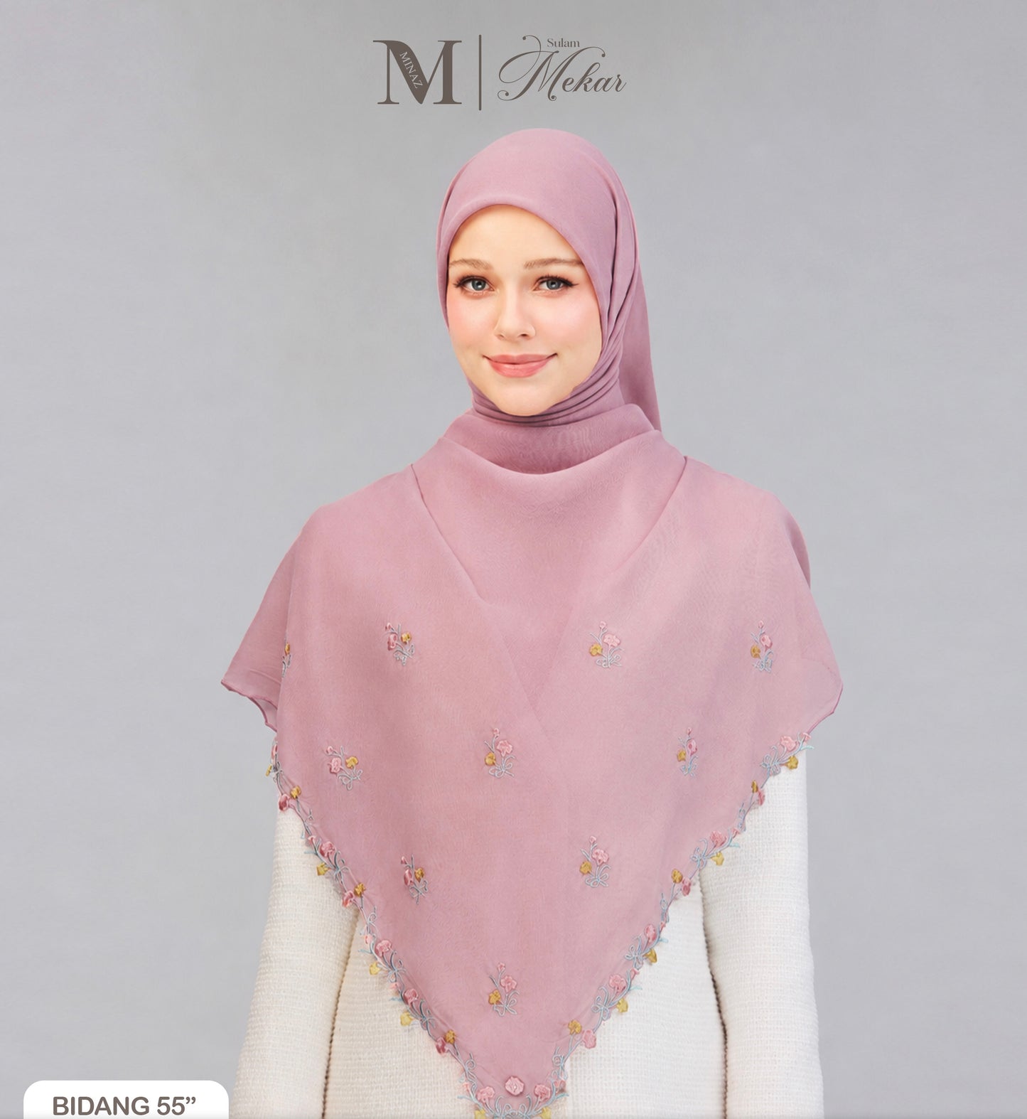 Sulam Mekar in Dusty Pink 55”