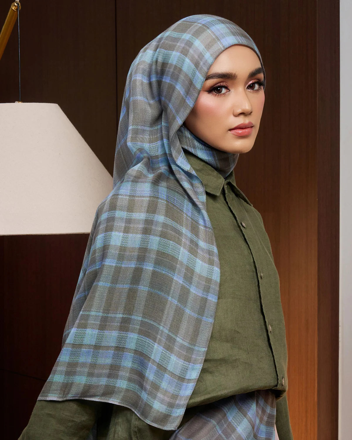 Plaid in Mono Modal Shawl