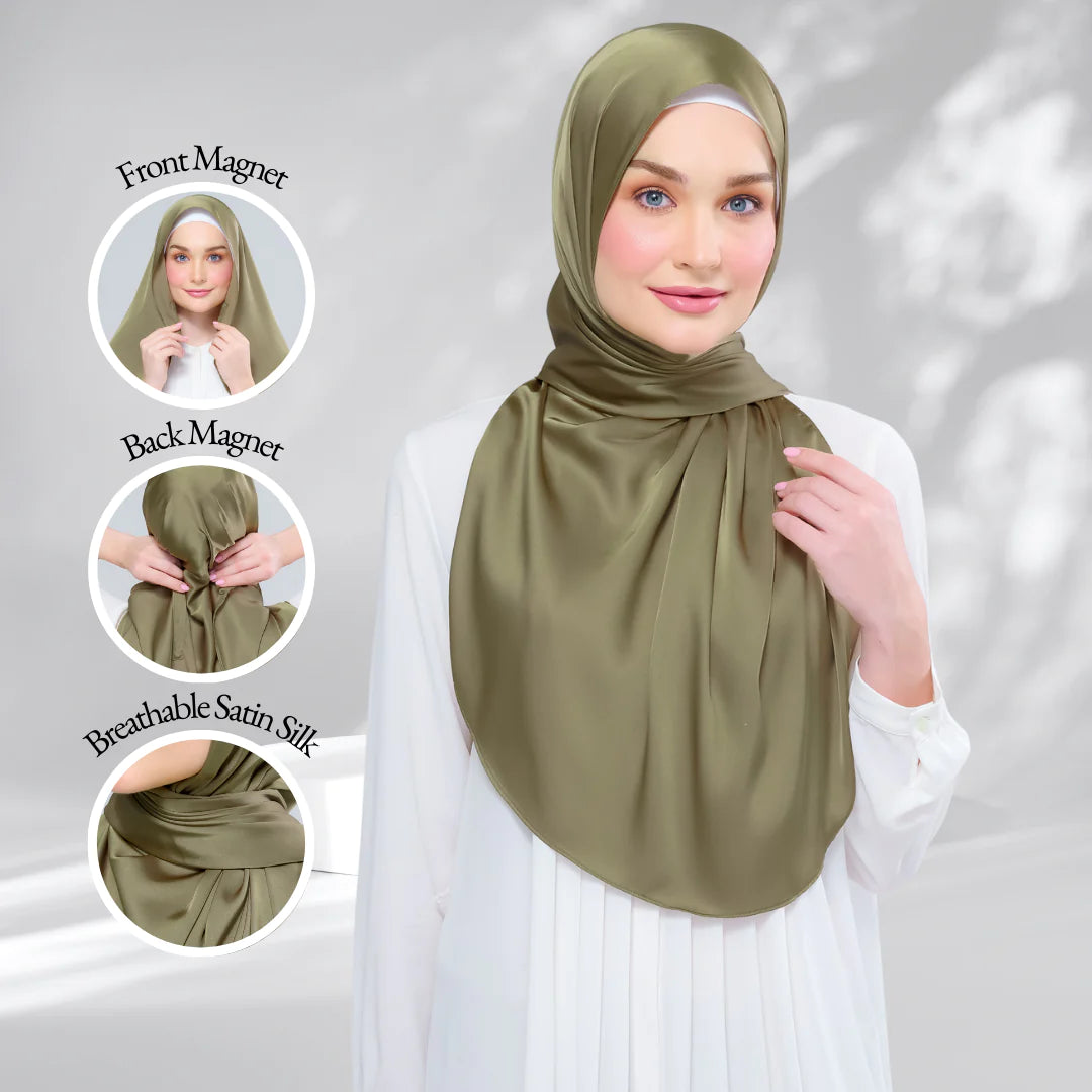 Instant Tag & Go | Satin Silk in Olive