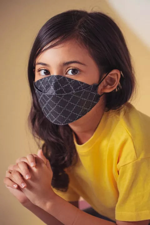 KF94 Earloop Face Mask in Black Monogram for Kids