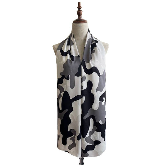 Printed Shawl Camo in Black & White