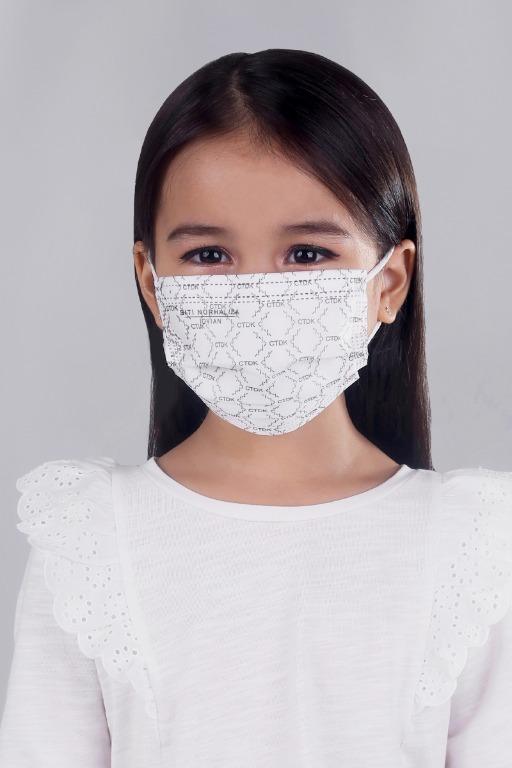 Jovian x Siti Nurhaliza | Earloop 3-Ply Mask in Monogram White for Kids