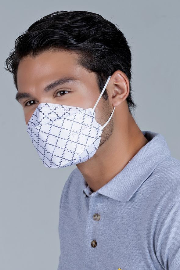 KF94 Earloop Face Mask in White Monogram