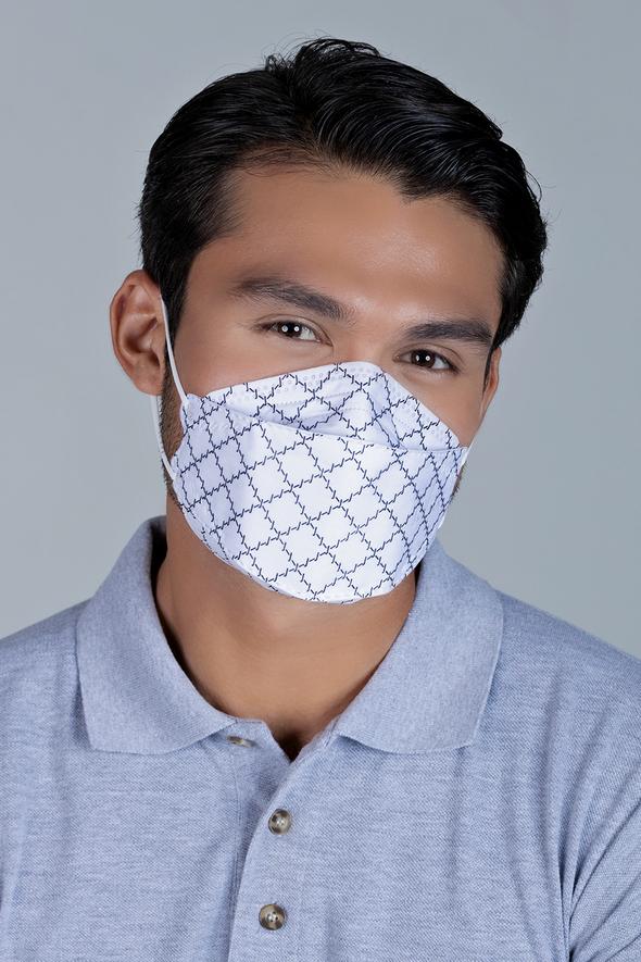 KF94 Earloop Face Mask in White Monogram