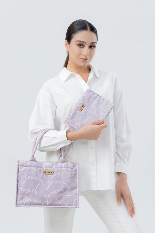 Printed Mini Tote Bag Petite Ribbon in Dusty Pink